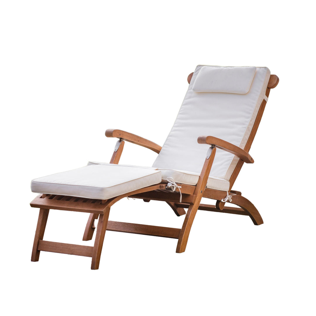 Syros Eucalyptus Wood Outdoor Lounger