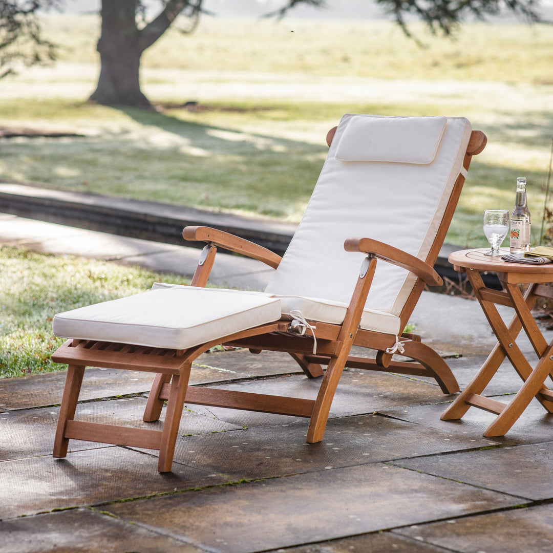 Syros Eucalyptus Wood Outdoor Lounger