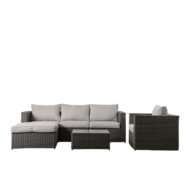 Calvi Chaise Sofa and Chair Outdoor Rattan Set