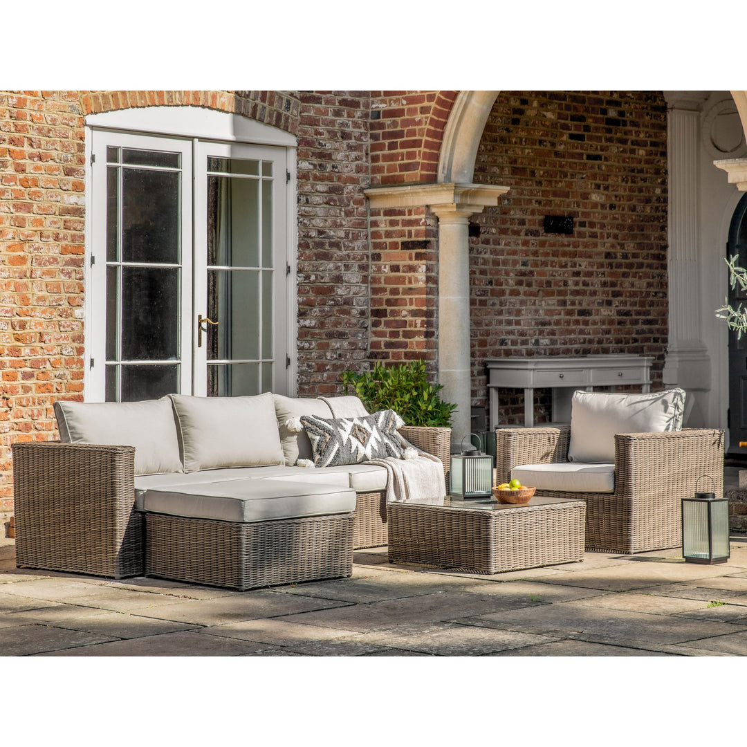 Calvi Chaise Sofa and Chair Outdoor Rattan Set