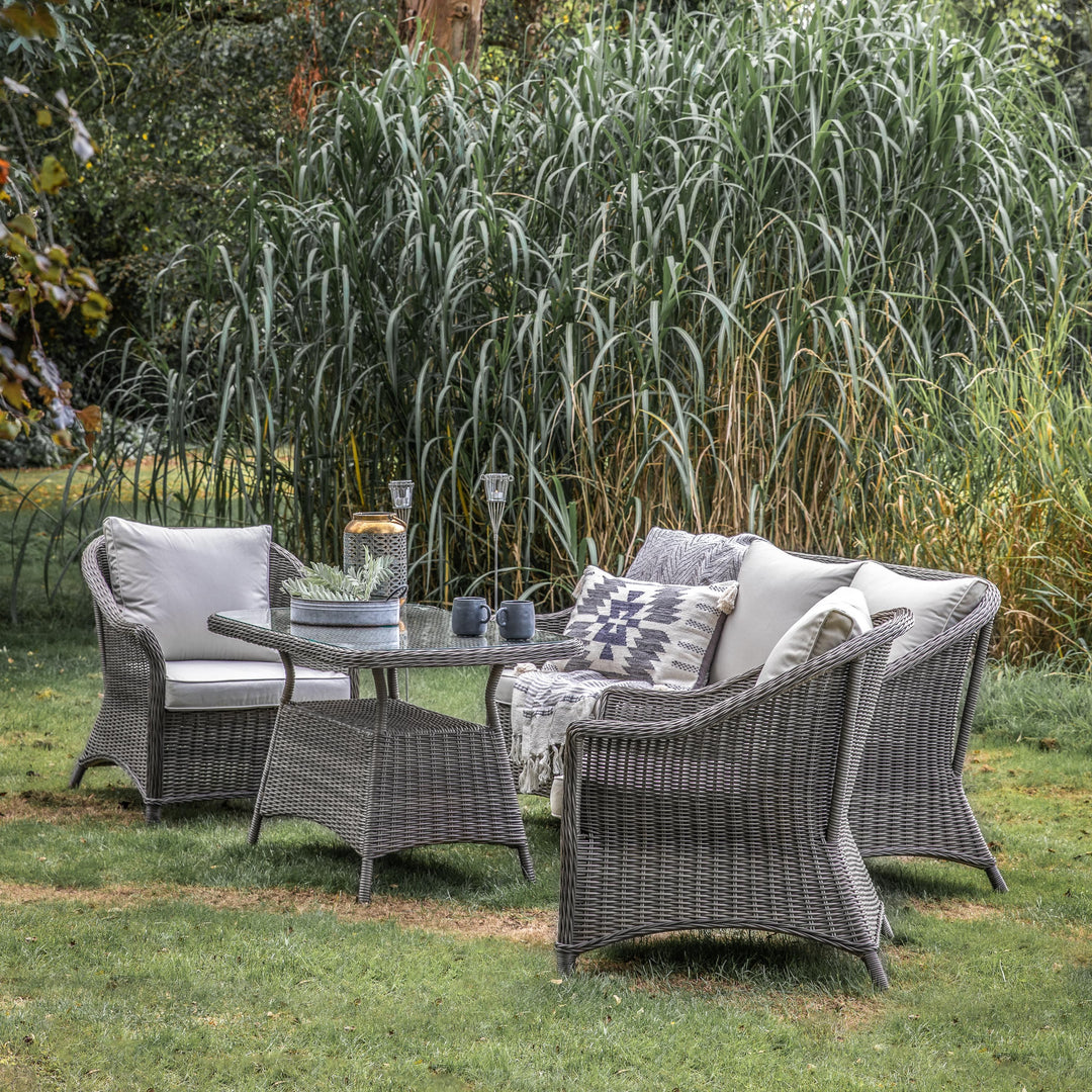 Petra Outdoor Rattan Lounge Dining Set Grey