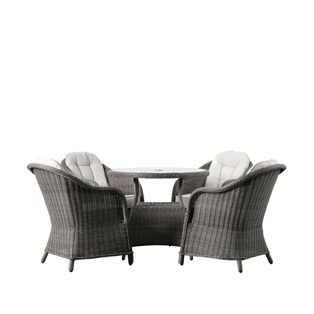 Fior 4 Seater Round Outdoor Rattan Dining Set