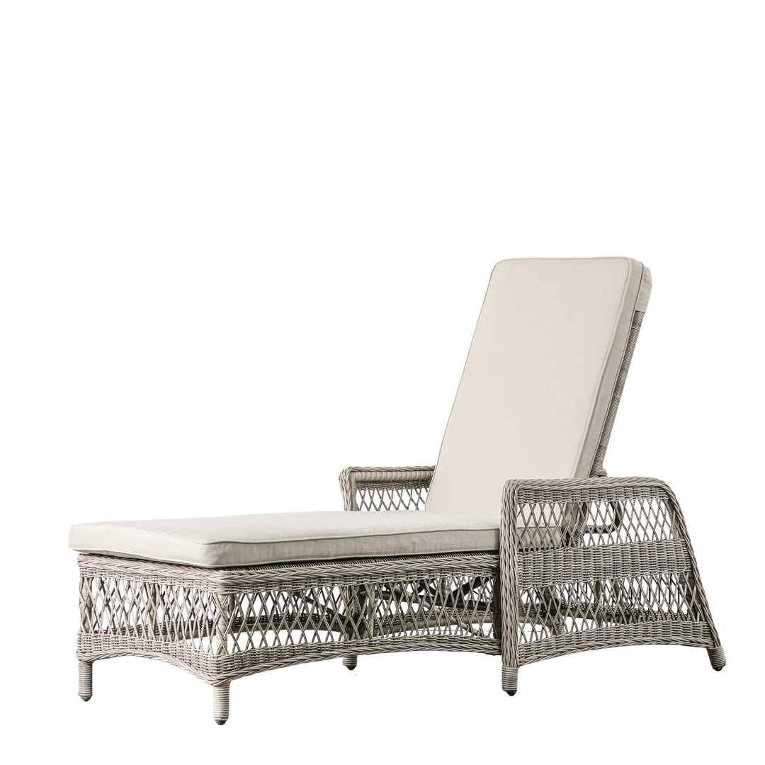 Menton Country Single Outdoor Sun Lounger Stone