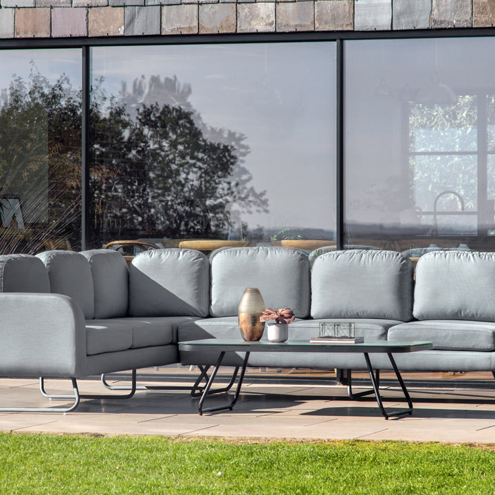 Ancona Aluminum Outdoor Corner Lounge Set Slate