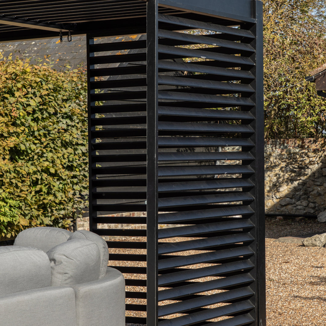 Messina Outdoor Pergola Louvre Screen Black Aluminium