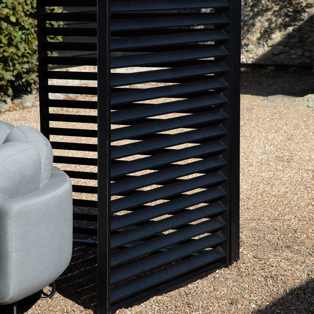 Messina Outdoor Pergola Louvre Screen Black Aluminium