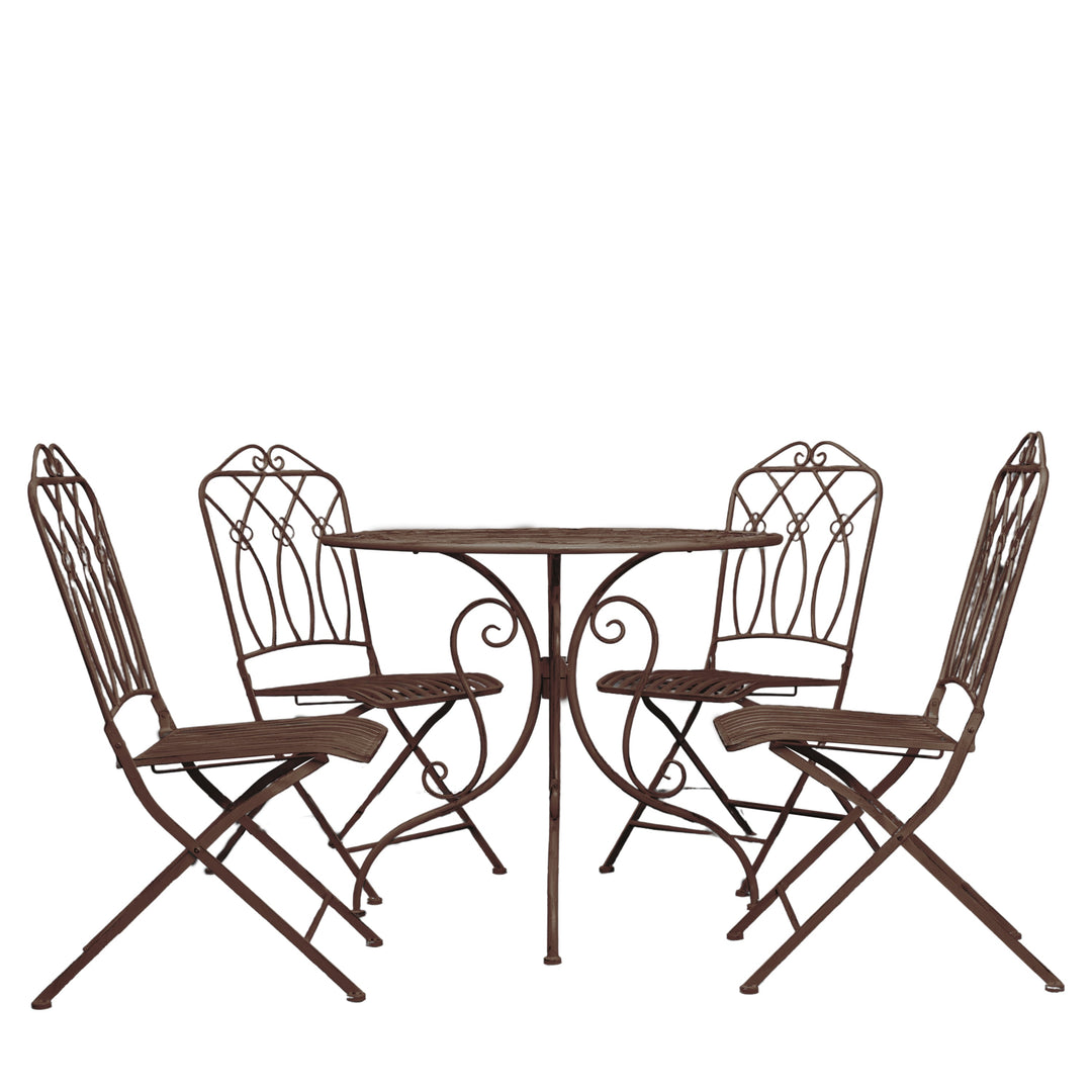 Melfi 4 Seater Iron Bistro Set Noir