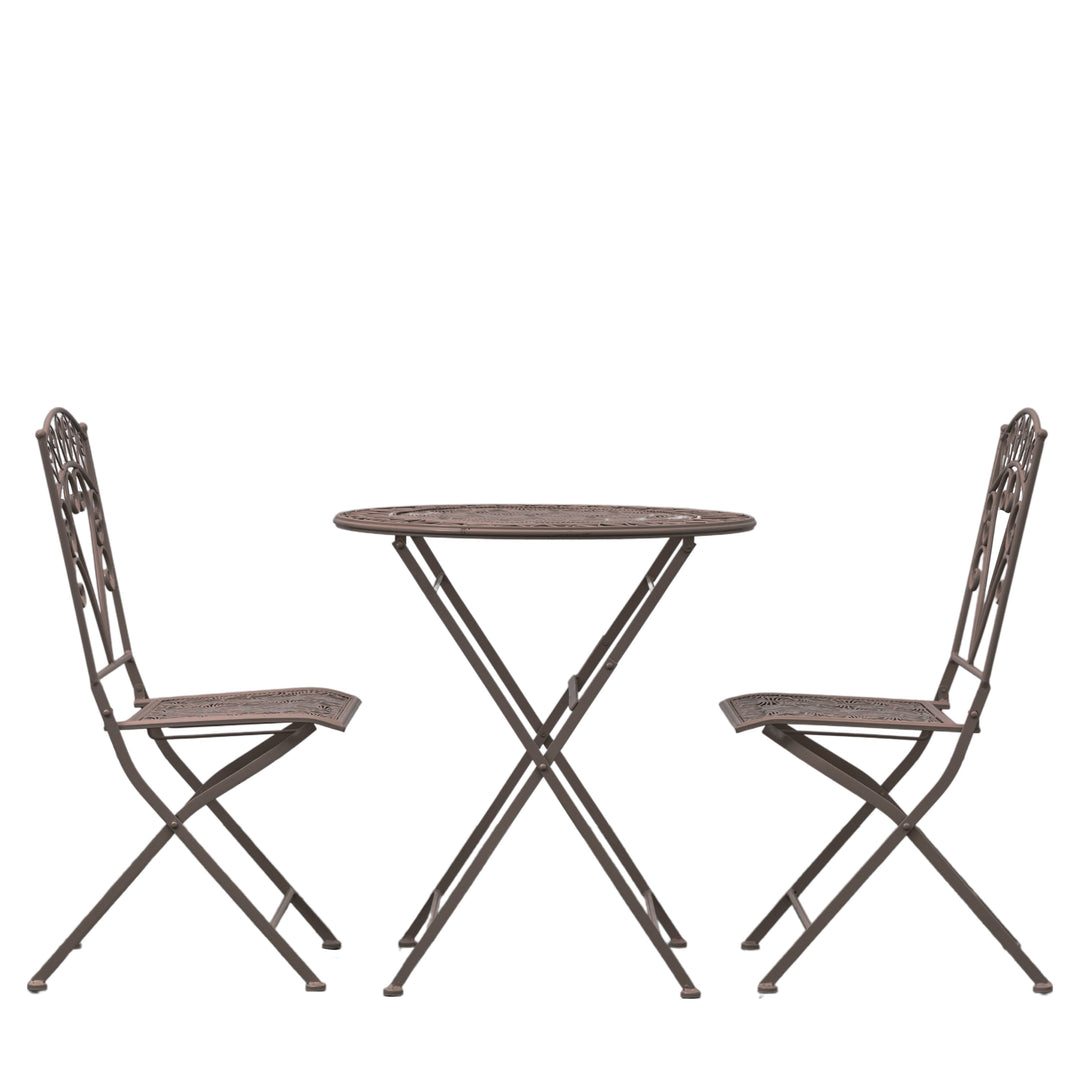 Brindisi Iron Outdoor 2 Seater Bistro Set Noir