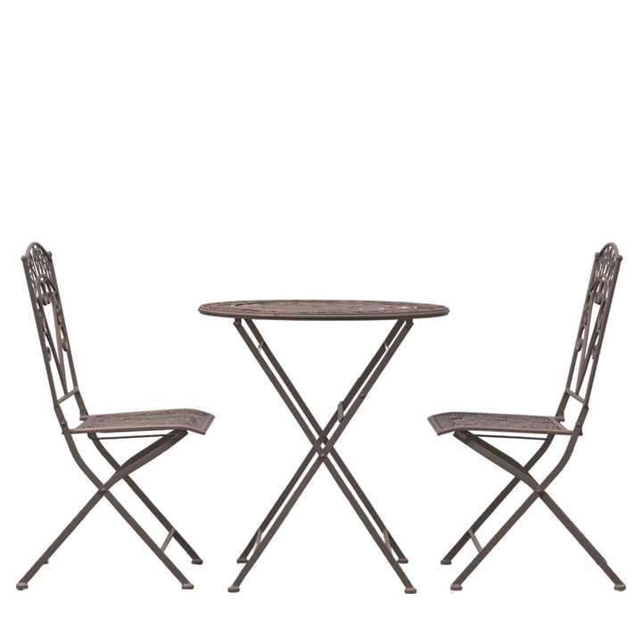 Brindisi Iron Outdoor 2 Seater Bistro Set Noir