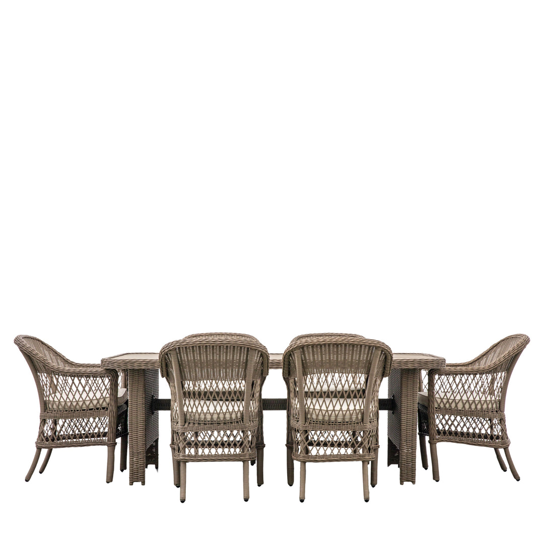 Cagliari 6 Seater Aluminum & Wicker Outdoor Dining Set