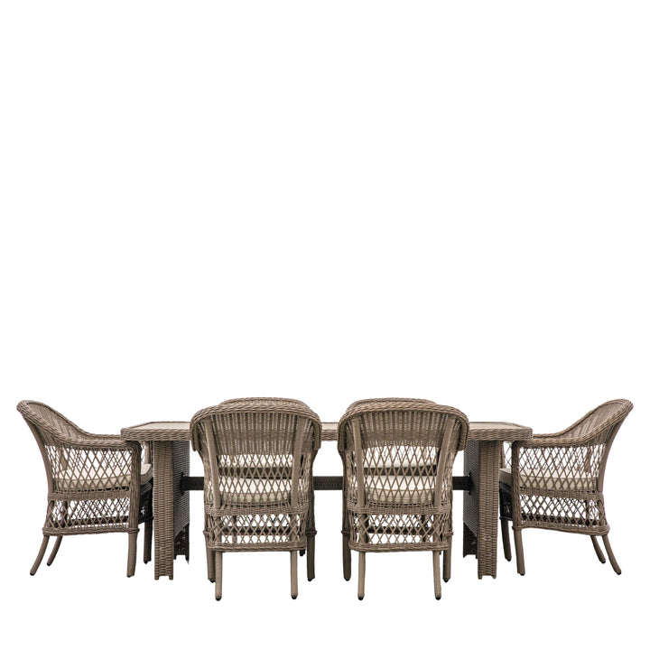 Cagliari 6 Seater Aluminum & Wicker Outdoor Dining Set