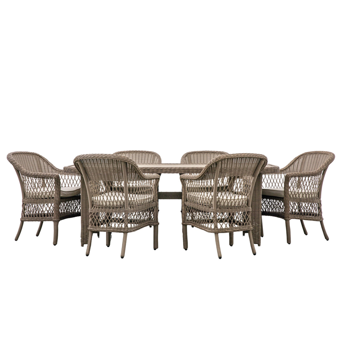 Cagliari 6 Seater Aluminum & Wicker Outdoor Dining Set