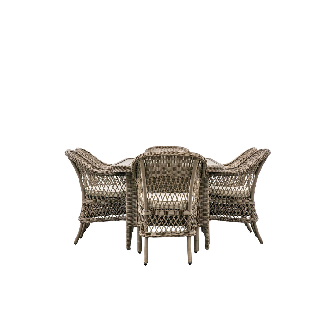 Cagliari 6 Seater Aluminum & Wicker Outdoor Dining Set