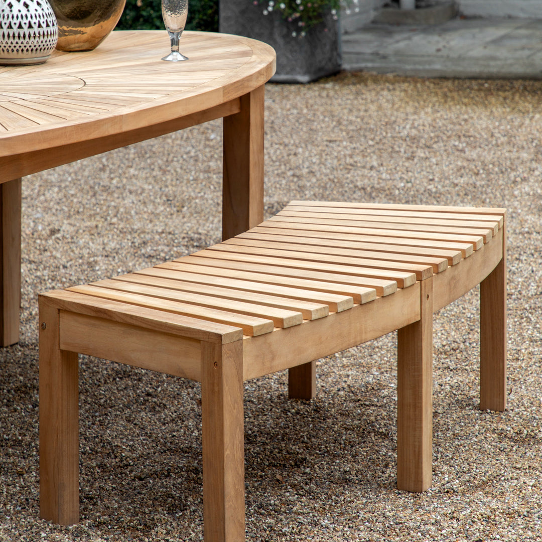 Champillet Natural Teak Outdoor Bench Short