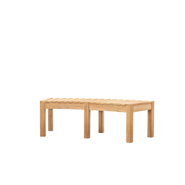 Champillet Natural Teak Outdoor Bench Short