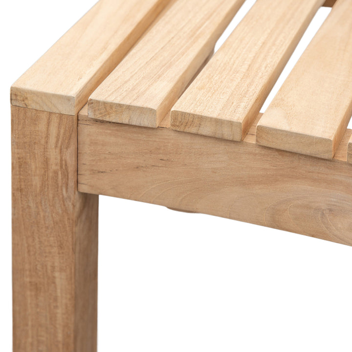 Champillet Natural Teak Outdoor Bench Short