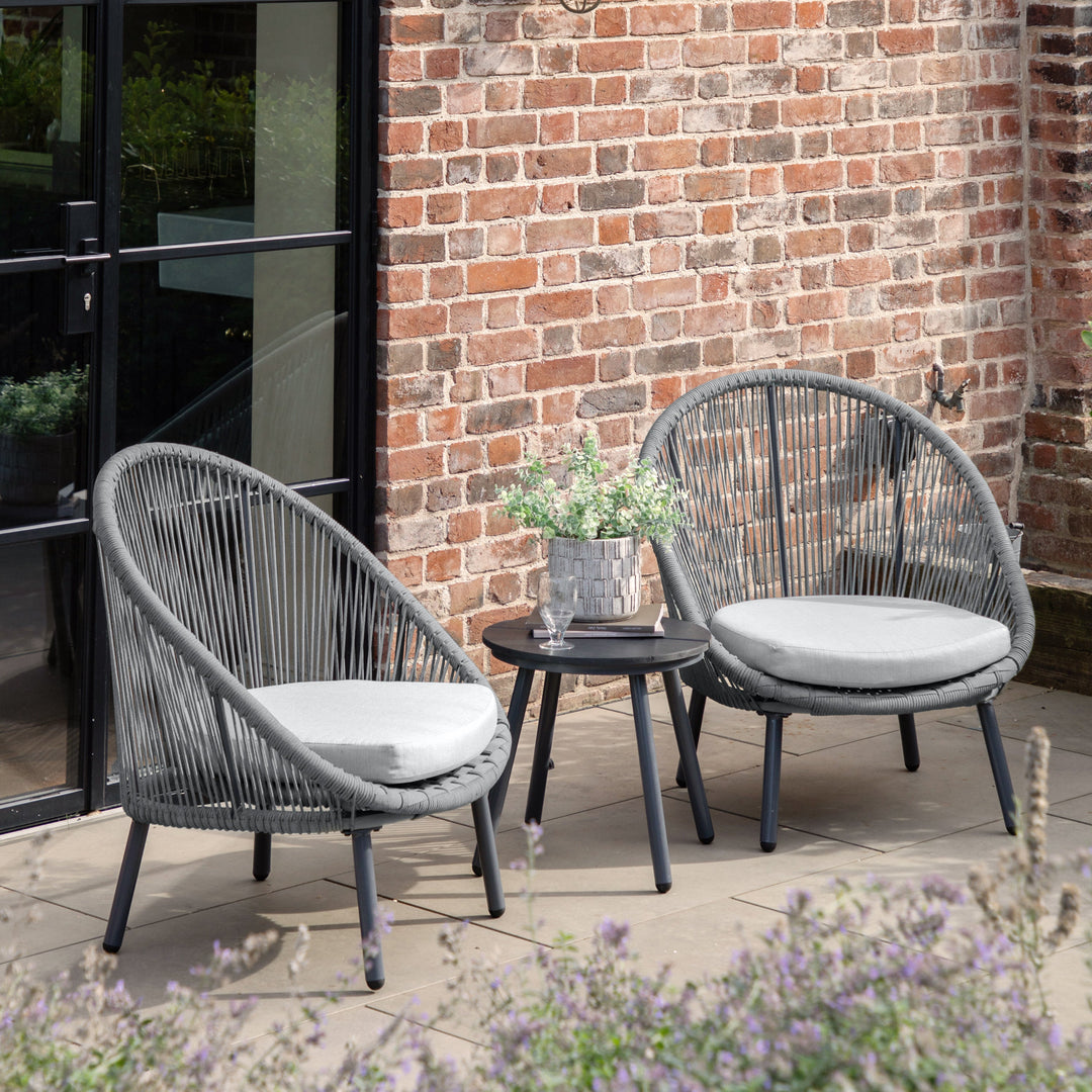 Lamezia 2 Seater Bistro Set Charcoal