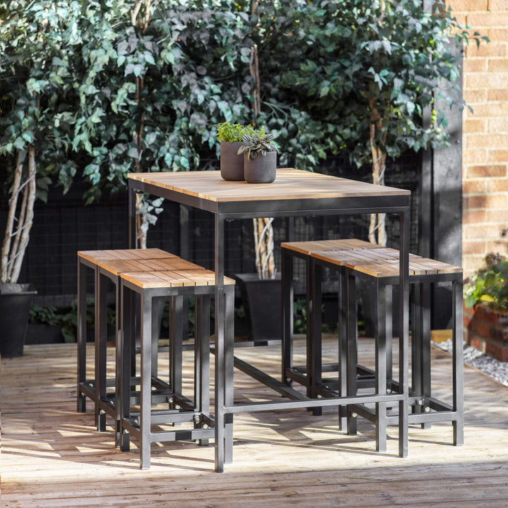 Teak & Aluminium Camley Bar Table Set