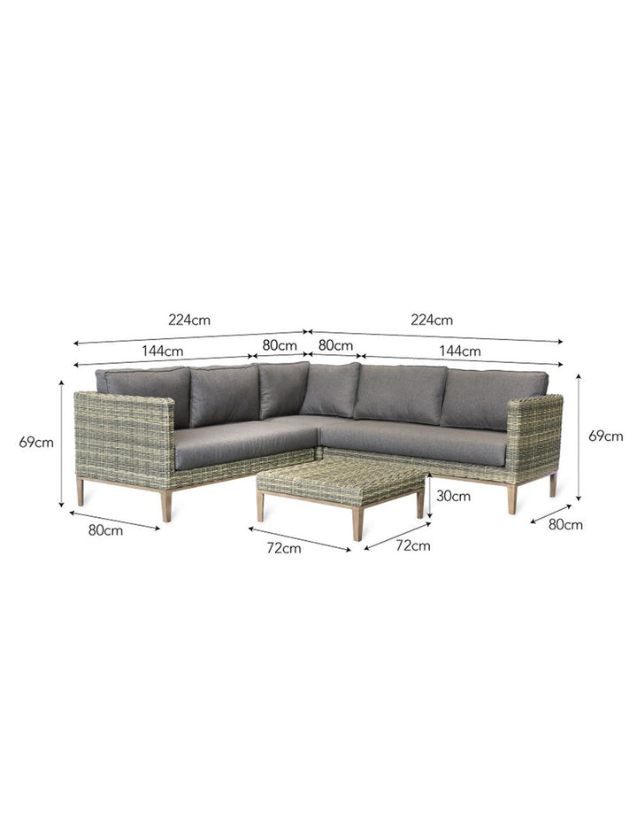 Walderton Corner Outdoor Rattan Sofa Set