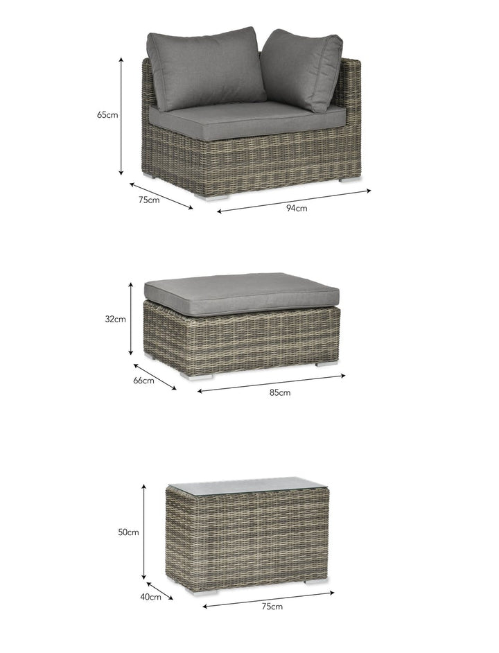 Selborne Rattan Double Lounger Set