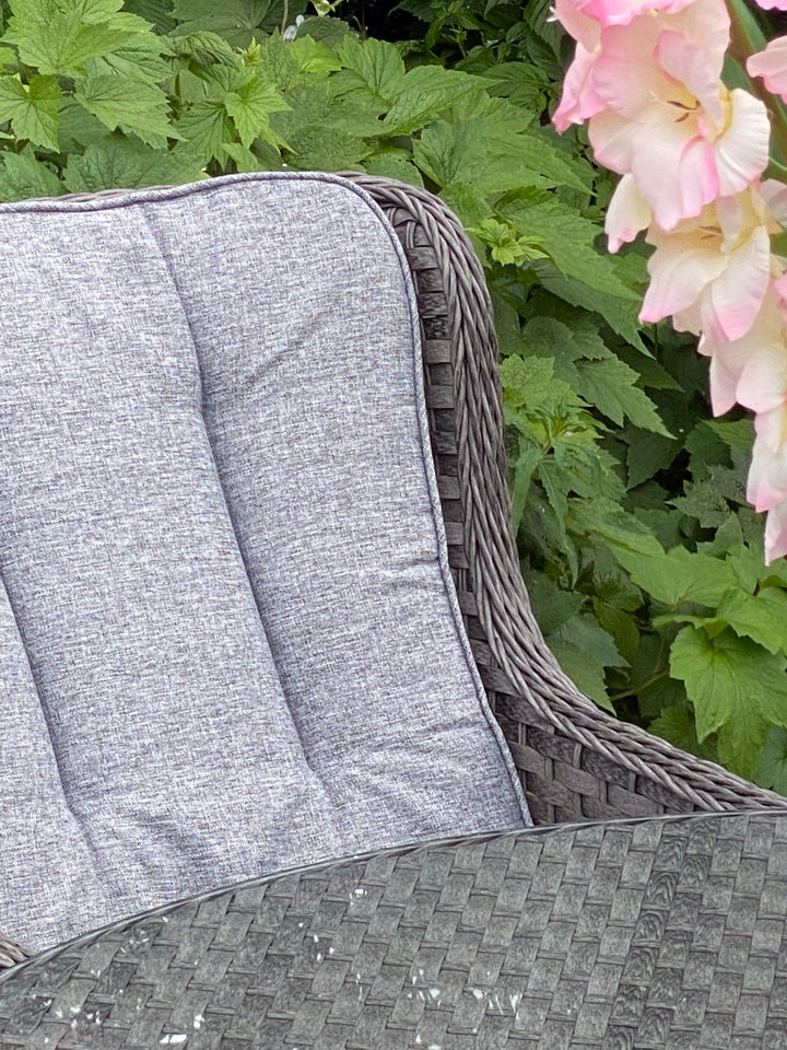 Amalfi 4 Seater Round Outdoor Rattan Garden Set in Dark Grey