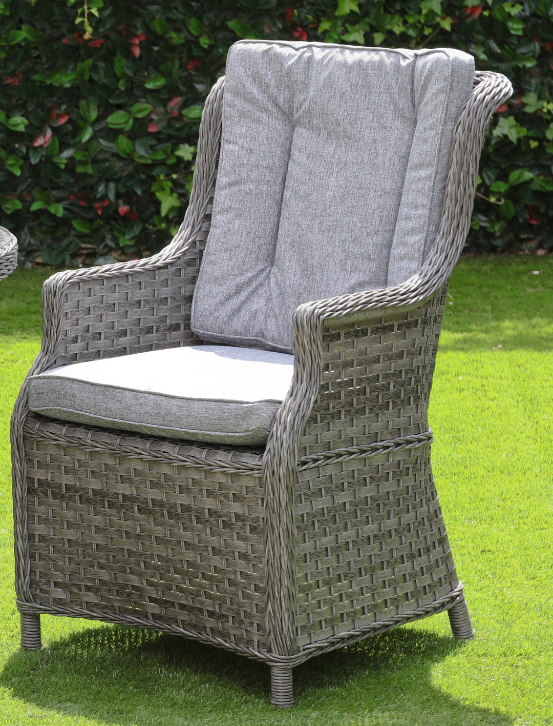 Almalfi Rattan Outdoor Garden Bistro Set in Dark Grey