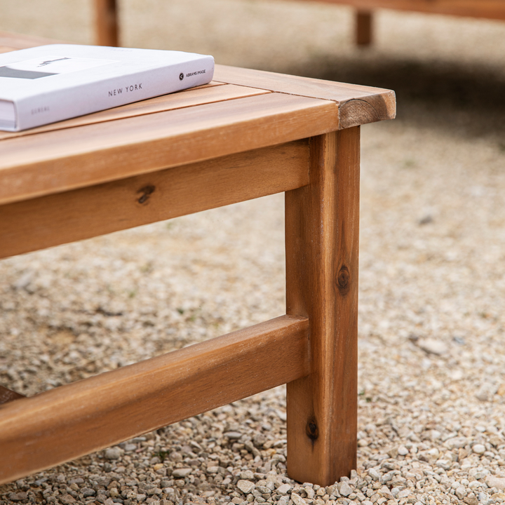 Sennen Outdoor Acacia Wood Sofa Set with Coffee Table