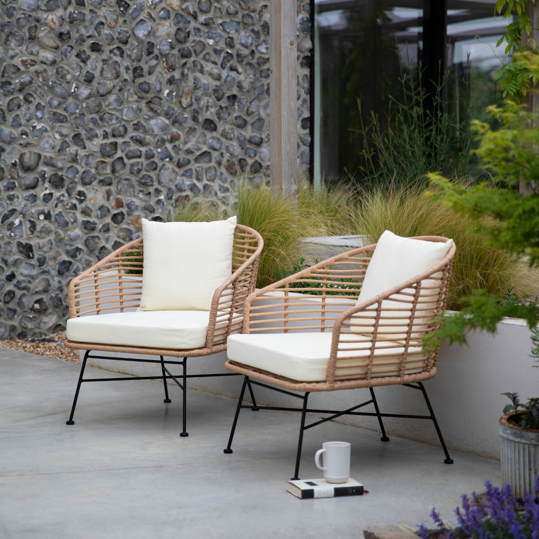 Pair of Outdoor Bamboo Hampstead Armchairs