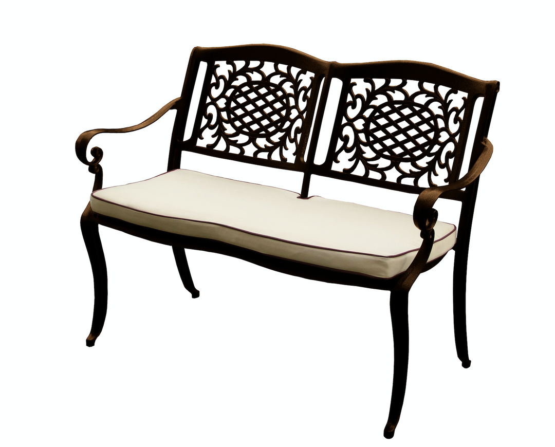 Ballygowan Outdoor Stacking Bench in H'Bronze/Cream