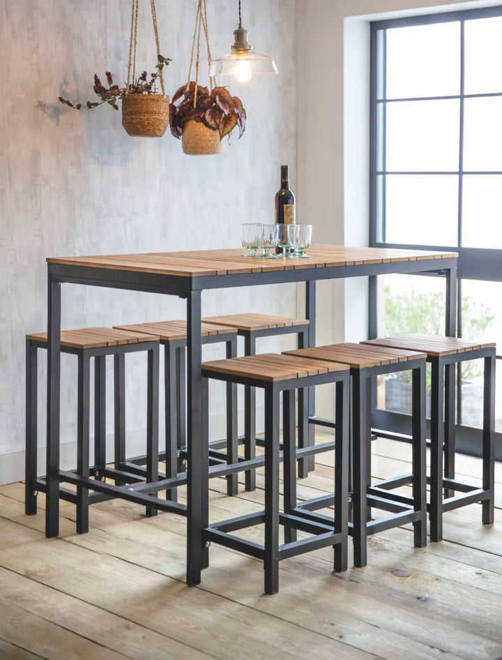 Teak & Aluminium Camley Bar Table Set