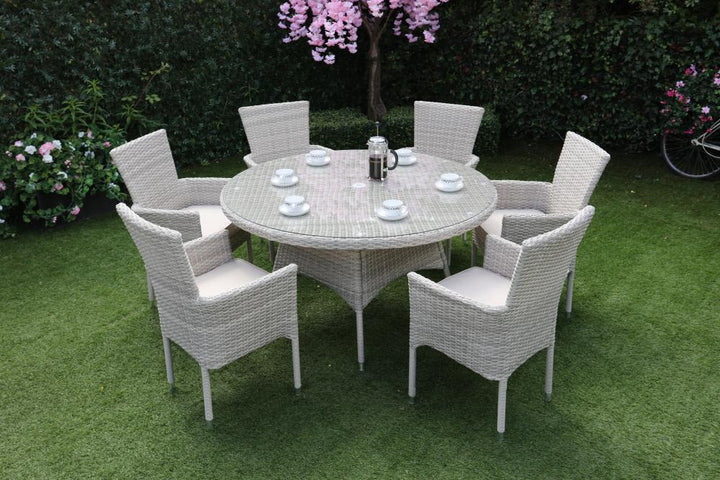 Alicate 6 Seater Outdoor Garden Rattan Stacking Set